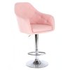 Barová židle ROMA na stříbrném talíři - světle růžová