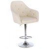 Barová židle ROMA na stříbrné kulaté podstavě - krémová
