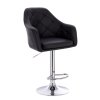 Barová židle ANDORA na stříbrném talíři - černá