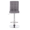 Barová židle TOLEDO na stříbrné kulaté podstavě - šedá