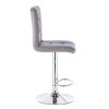 Barová židle TOLEDO na stříbrné kulaté podstavě - šedá