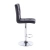 Barová židle TOLEDO na stříbrné kulaté podstavě - černá