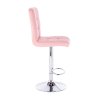 Barová židle TOLEDO na stříbrném talíři - světle růžová