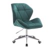 Židle MILANO MAX VELUR na stříbrné podstavě s kolečky - zelená