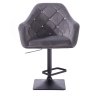 Barová židle ROMA VELUR na černé podstavě - tmavě šedá