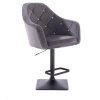 Barová židle ROMA VELUR na černé podstavě - tmavě šedá