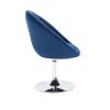 Křeslo VERA VELUR na stříbrném talíři - modré