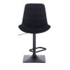 Barová židle PARIS VELUR na černé podstavě - černá