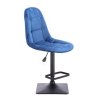 Barová židle SAMSON VELUR na černé podstavě - modrá