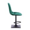 Barová židle SAMSON VELUR na černé podstavě - zelená