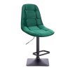 Barová židle SAMSON VELUR na černé podstavě - zelená