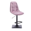Barová židle SAMSON VELUR na černé podstavě - levandule