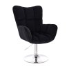 Křeslo AURORA VELUR na stříbrném talíři - černé