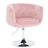 Židle MONTANA  VELUR na stříbrném talíři - světle růžová