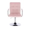 Židle VERONA VELUR na stříbrném talíři - světle růžová