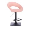 Barová židle NAPOLI na černé hranaté podstavě - světle růžová