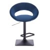 Barová židle NAPOLI VELUR na černé podstavě - modrá