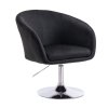 Židle VENICE VELUR na stříbrném talíři - černá
