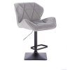 Barová židle MILANO VELUR na černé podstavě - světle šedá