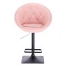 Barová židle VERA na černé hranaté podstavě - světle růžová