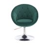 Křeslo VERA VELUR na stříbrném talíři - zelené