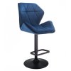 Barová židle MILANO MAX VELUR na černém talíři - modrá