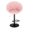 Barová židle VERA na černém talíři - světle růžová