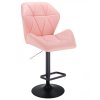 Barová židle MILANO MAX na černém talíři - světle růžová