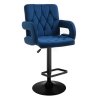Barová židle BOSTON VELUR na černém talíři - modrá
