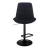 Barová židle PARIS VELUR na černém talíři - černá