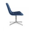 Židle PARIS VELUR na stříbrném kříži - modrá