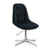 Židle SAMSON VELUR na stříbrném kříži - černá