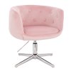Židle MONTANA  VELUR na stříbrném kříži - světle růžová
