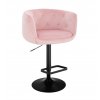 Barová židle MONTANA VELUR na černém talíři - světle růžová