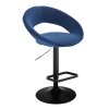 Barová židle NAPOLI VELUR na černém talíři - modrá