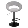 Barová židle NAPOLI VELUR na černém talíři - světle šedá