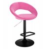 Barová židle NAPOLI VELUR na černém talíři - růžová