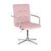 Židle VERONA VELUR na stříbrném kříži - světle růžová