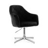 Křeslo ANDORA VELUR na stříbrném kříži - černé