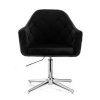 Křeslo ANDORA VELUR na stříbrném kříži - černé