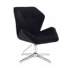 Židle  MILANO MAX VELUR na stříbrném kříži - černá