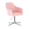 Křeslo ANDORA na stříbrném kříži - světle růžové
