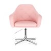 Křeslo ANDORA na stříbrném kříži - světle růžové
