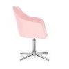 Křeslo ANDORA na stříbrném kříži - světle růžové