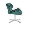 Židle MILANO VELUR na stříbrném kříži - zelená