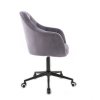 Křeslo ROMA VELUR na černé podstavě s kolečky - tmavě šedé