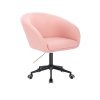 Židle VENICE na černé podstavě s kolečky - světle růžová