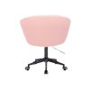 Židle VENICE na černé podstavě s kolečky - světle růžová