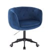 Židle MONTANA VELUR na černé podstavě s kolečky - modrá