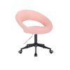 Židle NAPOLI na černé podstavě s kolečky - světle růžová